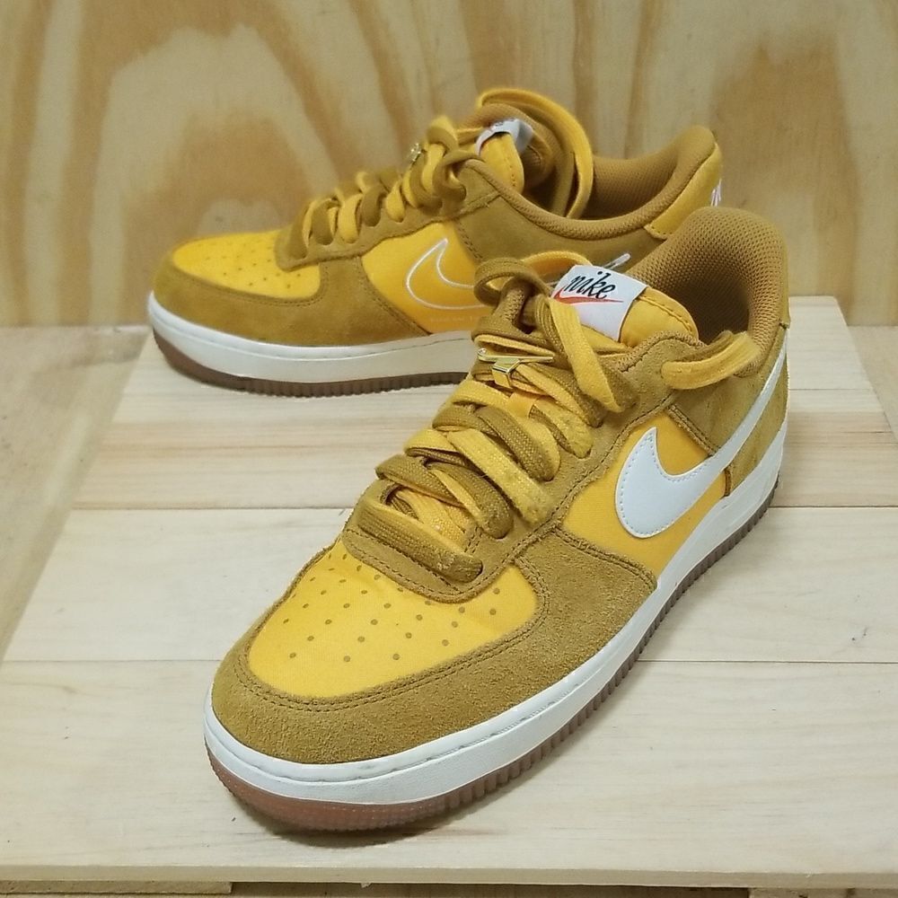 Nike Air Force 1 Low 'First Use 1971' Gold Suede Gum Women Size 9, Mens 7 1/2